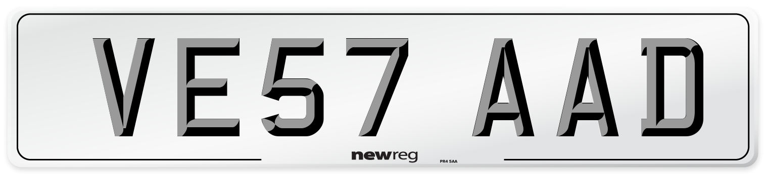 VE57 AAD Number Plate from New Reg